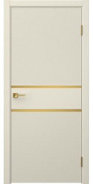 Межкомнатная дверь Соло 9 эмаль RAL 9001, золотой молдинг — 1480