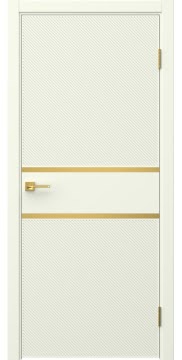 Межкомнатная дверь Соло 9 эмаль RAL 9010, золотой молдинг — 1481