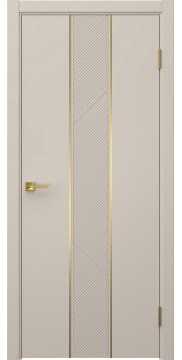 Межкомнатная дверь Вектор 8 эмаль мокко, золотой молдинг — 1532