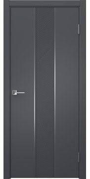 Межкомнатная дверь Вектор 8 эмаль графит, молдинг серебро — 1517