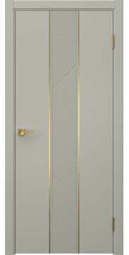Межкомнатная дверь Вектор 8 эмаль RAL 7044, золотой молдинг — 1520