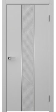 Межкомнатная дверь Вектор 8 эмаль RAL 7047, молдинг серебро — 1524