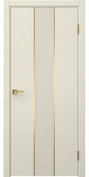 Межкомнатная дверь Вектор 8 эмаль RAL 9001, золотой молдинг — 1525