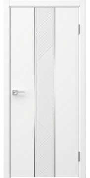 Межкомнатная дверь Вектор 8 эмаль белая, молдинг серебро — 1531