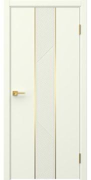 Межкомнатная дверь Вектор 8 эмаль RAL 9010, золотой молдинг — 1527