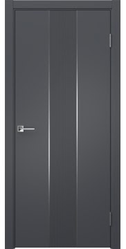 Межкомнатная дверь Вектор 9 эмаль графит, молдинг серебро — 1536