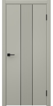 Межкомнатная дверь Вектор 9 эмаль RAL 7044, черный молдинг — 1541