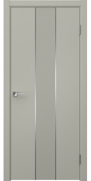 Межкомнатная дверь Вектор 9 эмаль RAL 7044, молдинг серебро — 1540