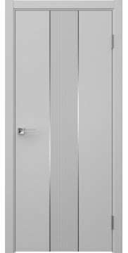 Межкомнатная дверь Вектор 9 эмаль RAL 7047, молдинг серебро — 1543