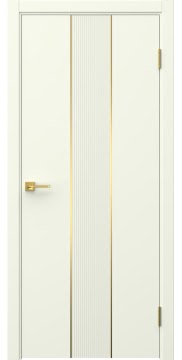 Межкомнатная дверь Вектор 9 эмаль RAL 9010, золотой молдинг — 1546